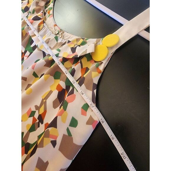 Nick & Mo abstract printed dress fully lined whimsy buttons size large - Picture 4 of 8